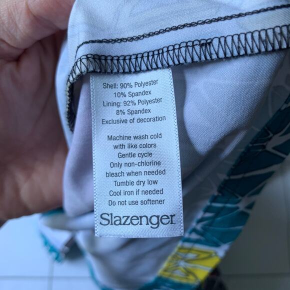 Slazenger Skort Womens 8 Teal Geometric Golf Athletic Casual Modest Active Hike - Picture 4 of 8